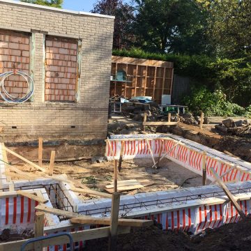 Contour van de aanbouw