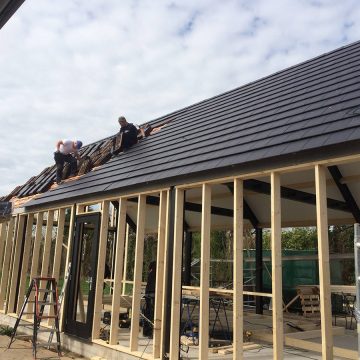 Houtskelet voor planken afwerking