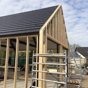 Laatste werkzaamheden houtskelet