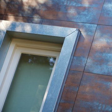 Gevelbekleding met roest effect