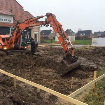 Grondwerk en uitzetten fundering